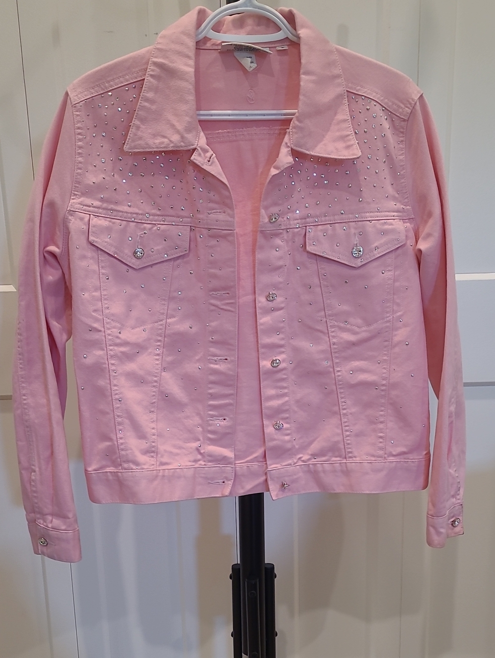 Christine Alexander Pink Studded Denim Jacket
